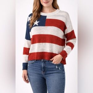 Moon & Madison American Flag Sweater | Size L | Red White Blue Knit ❤️🤍💙